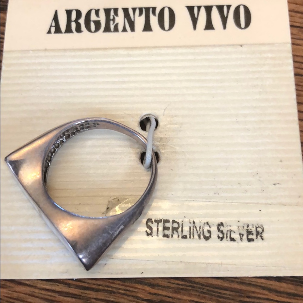 SS pinky ring, mother of pearl accent NEW